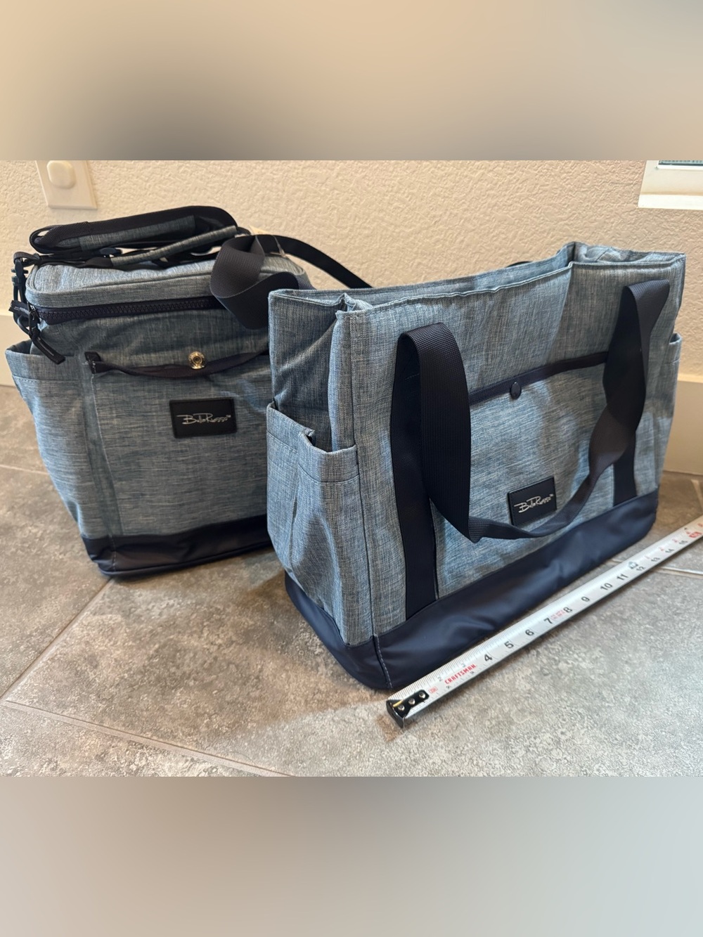 Bella Russo Gray Cooler 15.7 and 9 inch Bag and insulated lunch bag set of 2